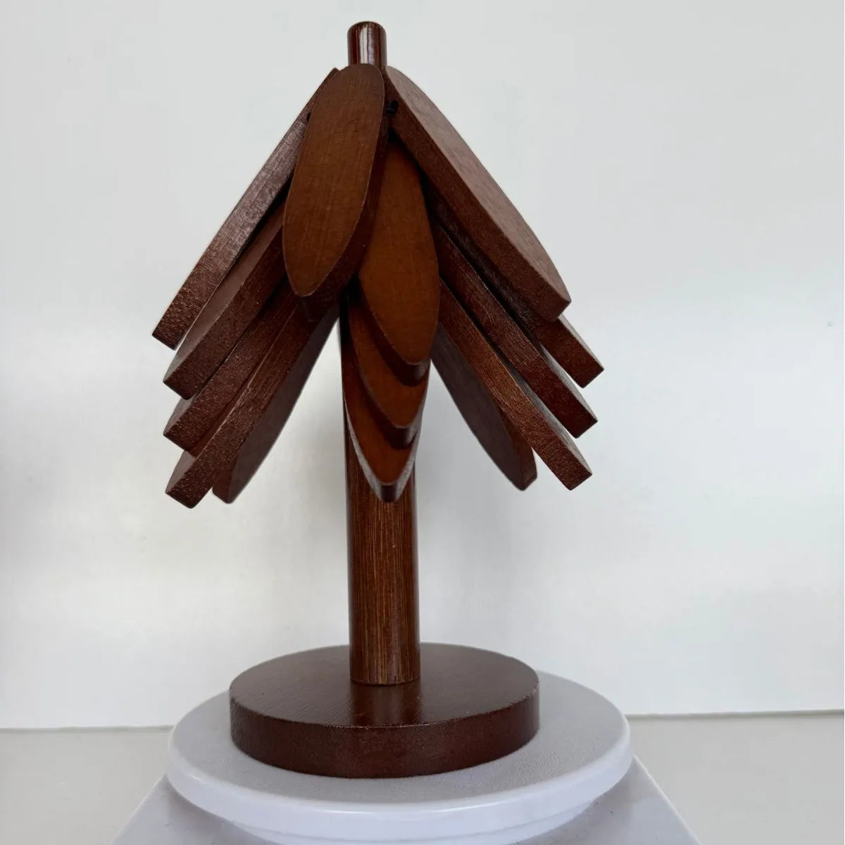 Natural Foldable Black Walnut Wooden Trivet Set -Trivets +Stand for Hot Dishes, Pot, Bowl, Teapot, Hot Pot Holders(Black Walnut)