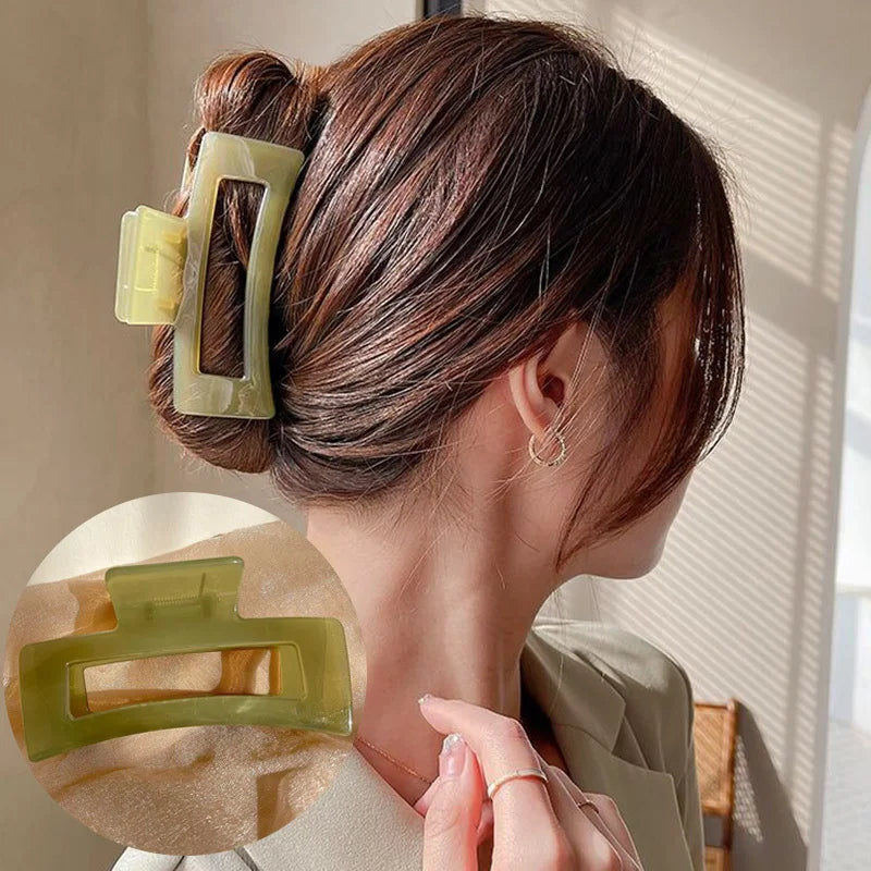 Korean Jelly Matte Gripping Clip Hairpin Trendy Simple Hair Claw Crab Barrettes Fashion For Girl Women Hair Accessories Headwear