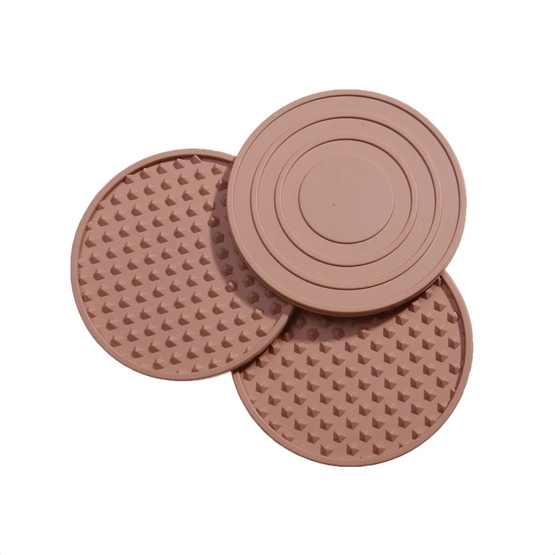 3/6Pcs Silicone Drink Coaster Heat Resistant Cup Dish Drying Mat Tabletop Protection Non-Slip Coasters for Drinks