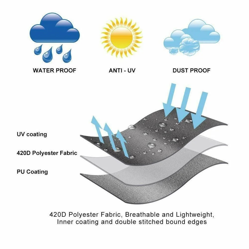 L Shape Furniture Waterproof  Cover Outdoor Garden Patio Rattan Sofa Dustproof V Shaped Mold Resistant Cover black，10 sizes.
