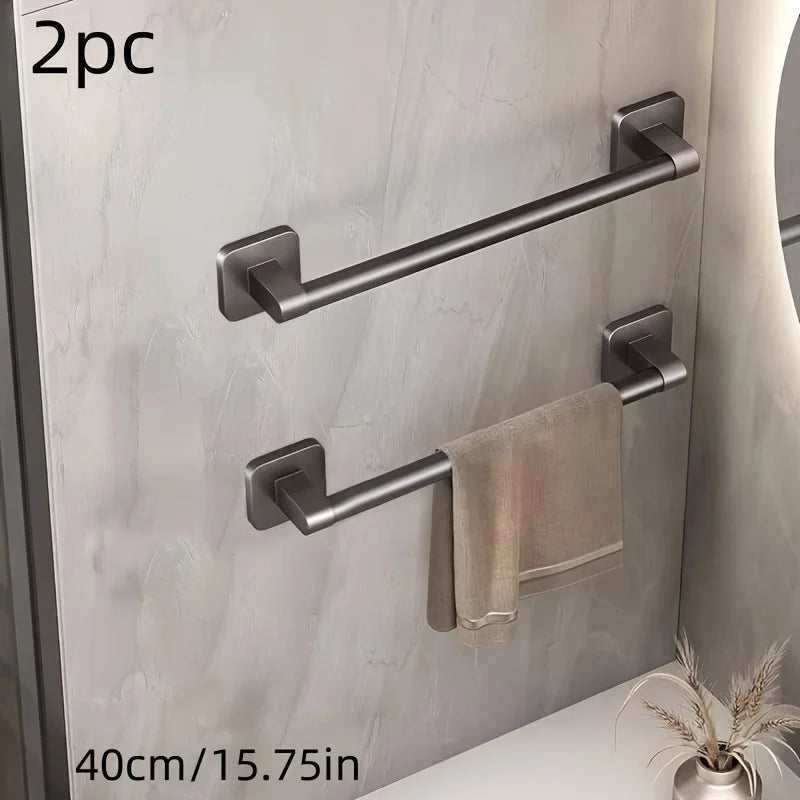 2pcs Bathroom Towel Rack Wall Mounted Towel Rack Saves Space Towel Rack Kitchen Storage Modern Decoration Without Drilling Holes