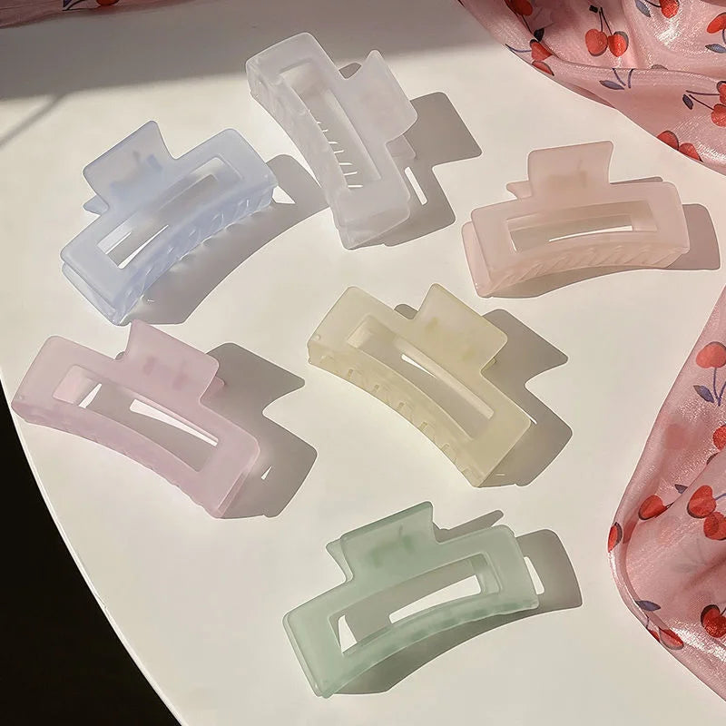 Korean Jelly Matte Gripping Clip Hairpin Trendy Simple Hair Claw Crab Barrettes Fashion For Girl Women Hair Accessories Headwear