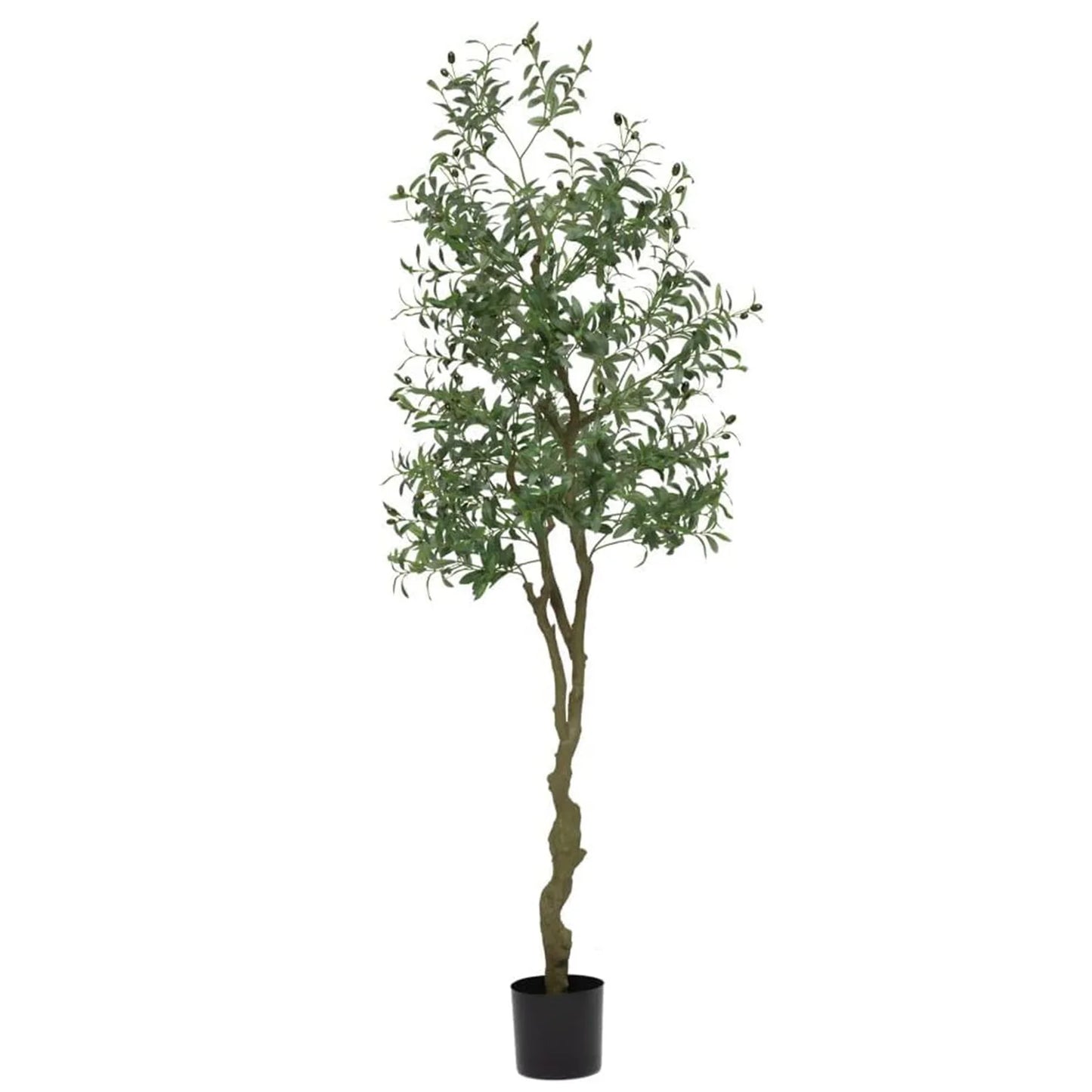 Realistic Artificial Olive Tree for Home & Office Decor Tall Faux Plant with Lifelike Leaves & Fruits UV-Resistant Potted Tree