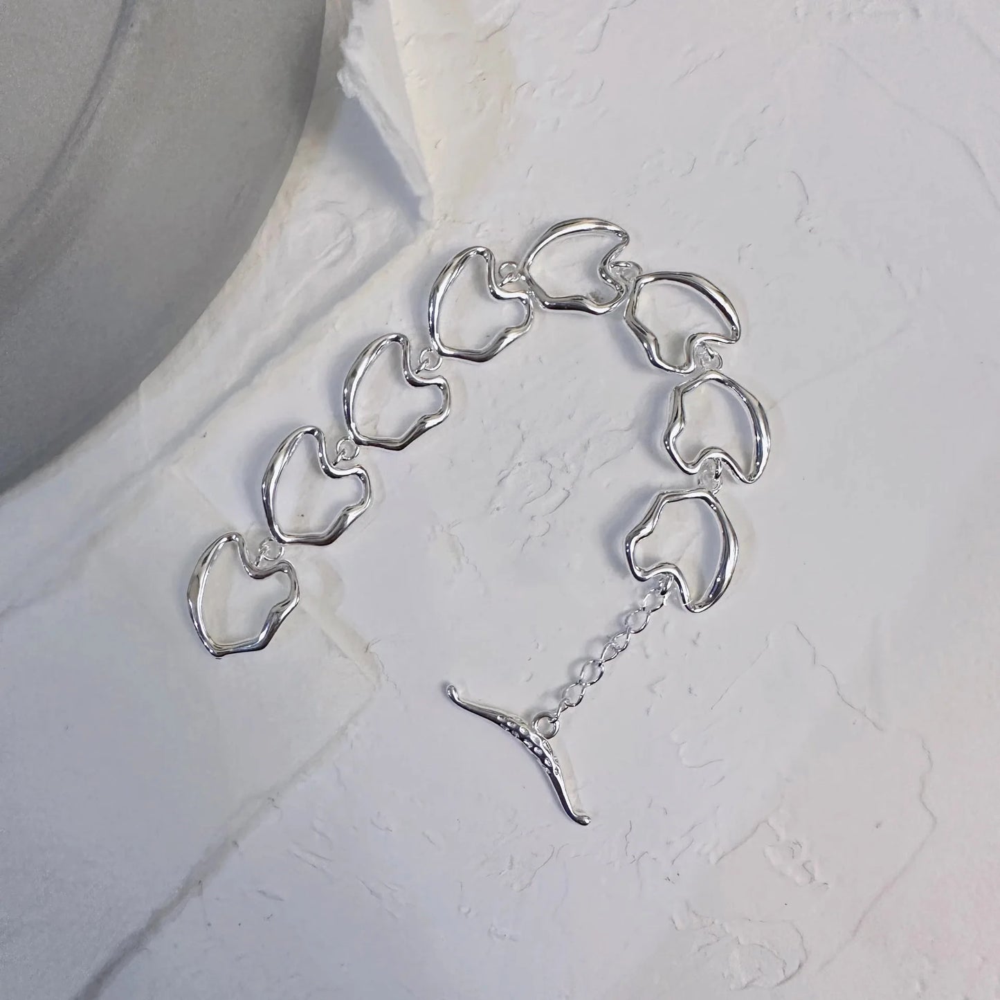 925 Sterling Silver Bracelet Geometric Cube Circle Punk Asymmetric Beaded For Woman Girl Fashion Jewelry Gift Dropship Wholesale