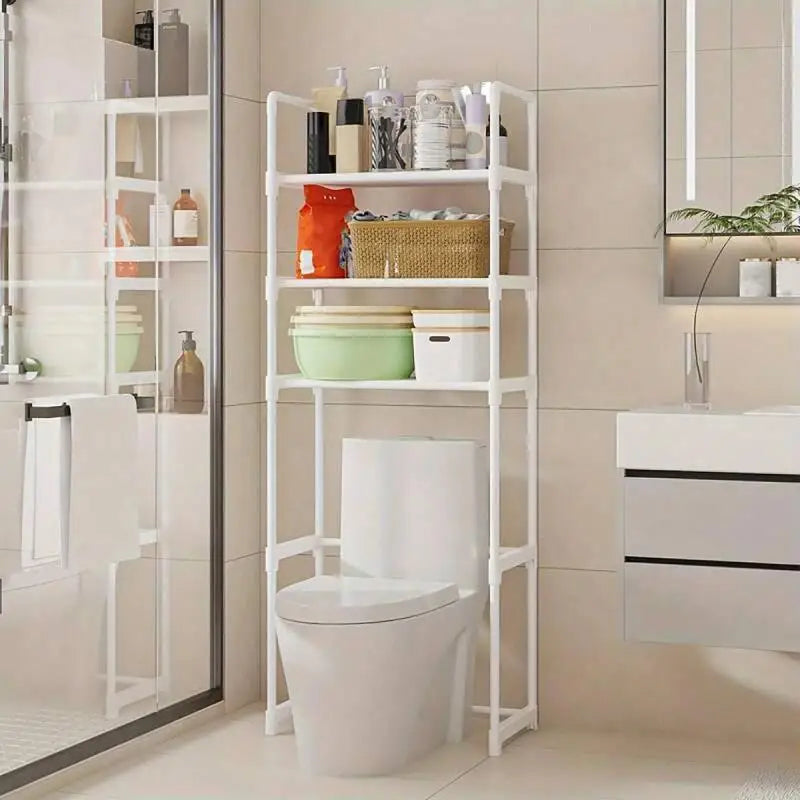 3 Layer Bathroom Washing Machine Storage Rack No Drill Multifunctional Movable Storage Organizer for Laundry Room