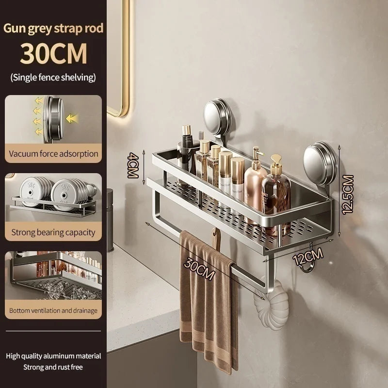 Suction cup storage rack, bathroom, non perforated artifact, toilet, washbasin, bathroom, wall mounted storage