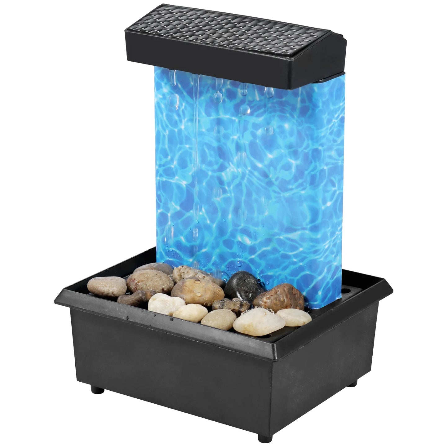 Mini Tabletop Fountain with Light Sound Relaxation Indoor Water Fountain Ornament Zen Meditation Fountain Home Decorations