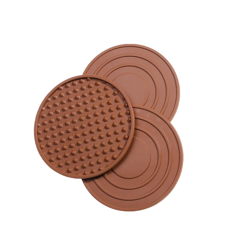 3/6Pcs Silicone Drink Coaster Heat Resistant Cup Dish Drying Mat Tabletop Protection Non-Slip Coasters for Drinks