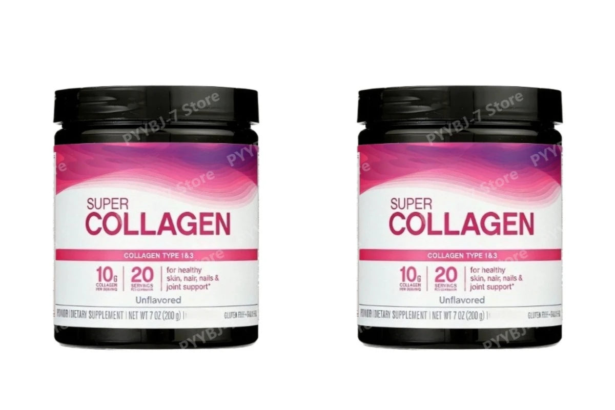Super Collagen Powder A 6600mg Types 1 & 3 Unflavored 7 Ounces Bone Joint Skin Hair Nails Support Daily Nutritional Supplement
