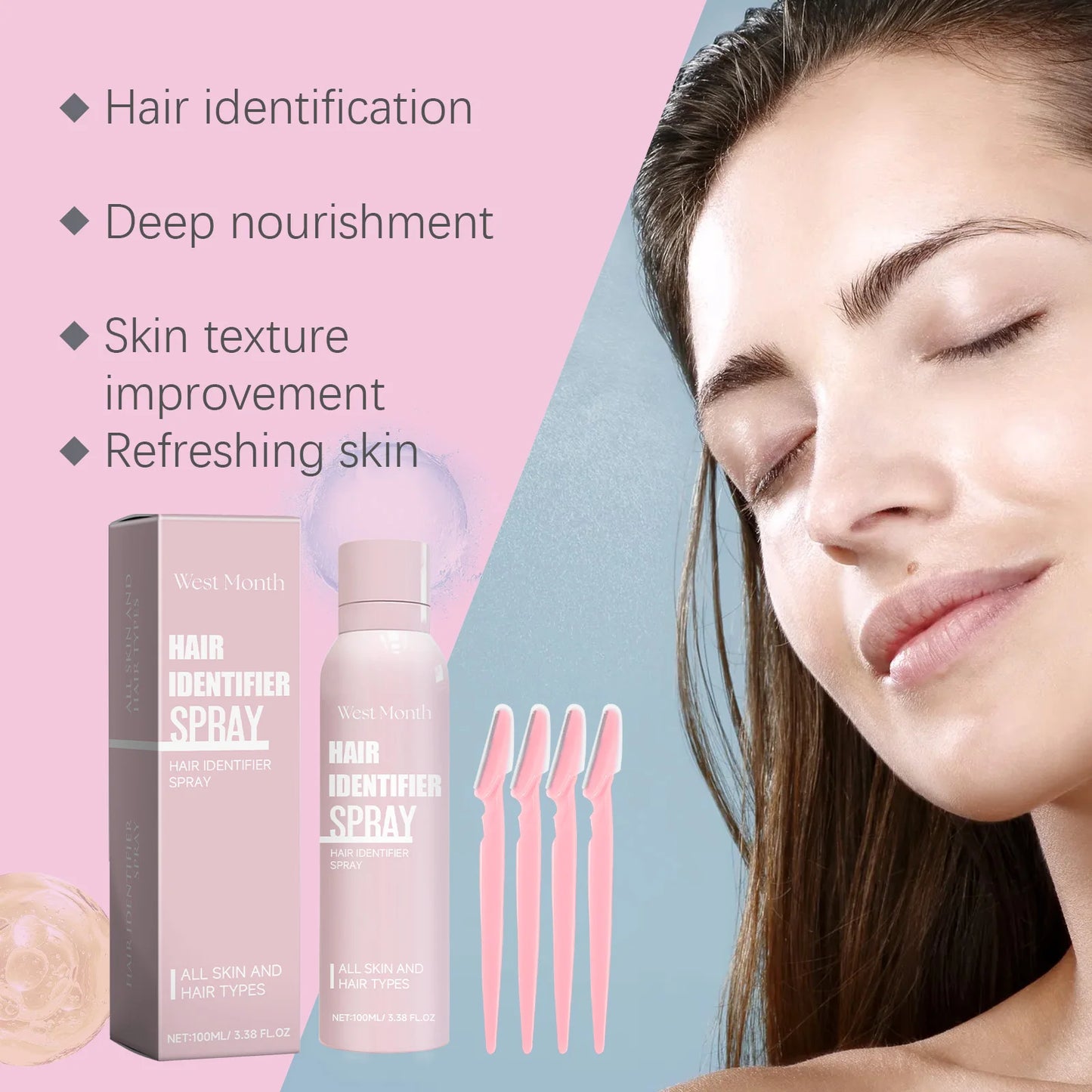 100ml Scraper Removal Spray Permanent Gentle Shaving Depilator Intimate Areas Body Hair  Inhibitor Painless Powerful Epilator