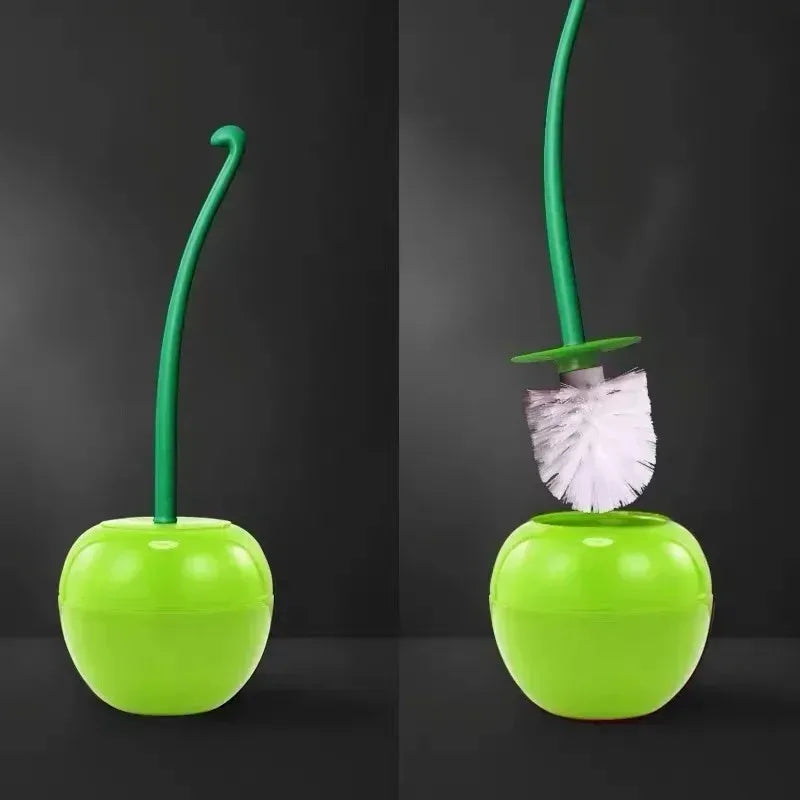Two toilet brushes, toilet holders, bathroom accessories, creative and cute cherry shaped toilet brush holder set