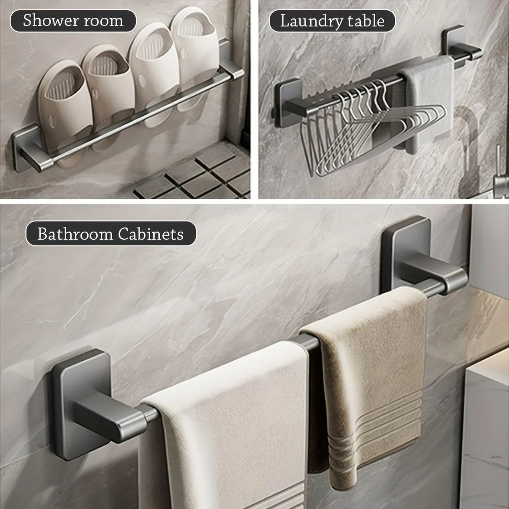2pcs Bathroom Towel Rack Wall Mounted Towel Rack Saves Space Towel Rack Kitchen Storage Modern Decoration Without Drilling Holes