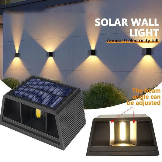 LED solar wall lamp waterproof wall lamp ABS 5W IP65 Adjustable  for up and down lighting porch and courtyard Decoration LIGHTS