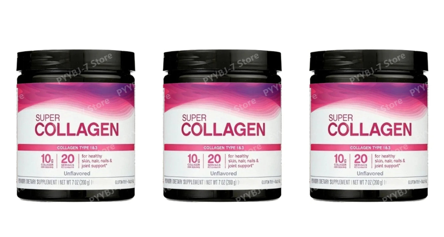 Super Collagen Powder A 6600mg Types 1 & 3 Unflavored 7 Ounces Bone Joint Skin Hair Nails Support Daily Nutritional Supplement