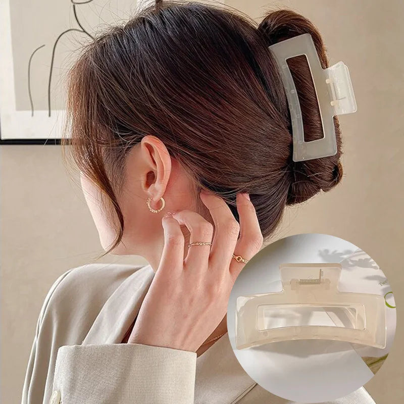 Korean Jelly Matte Gripping Clip Hairpin Trendy Simple Hair Claw Crab Barrettes Fashion For Girl Women Hair Accessories Headwear