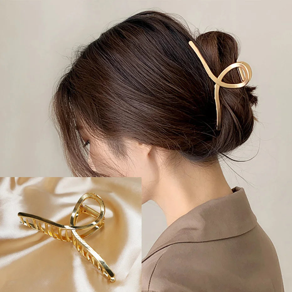 Fashion Irregular Metal Hair Claw Vintage Hair Clips Crab Hairpin Simple Geometric Barrettes Headband Hair Accessories Headwear