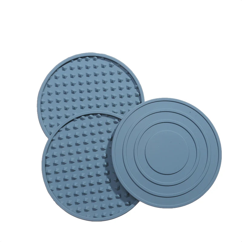3/6Pcs Silicone Drink Coaster Heat Resistant Cup Dish Drying Mat Tabletop Protection Non-Slip Coasters for Drinks