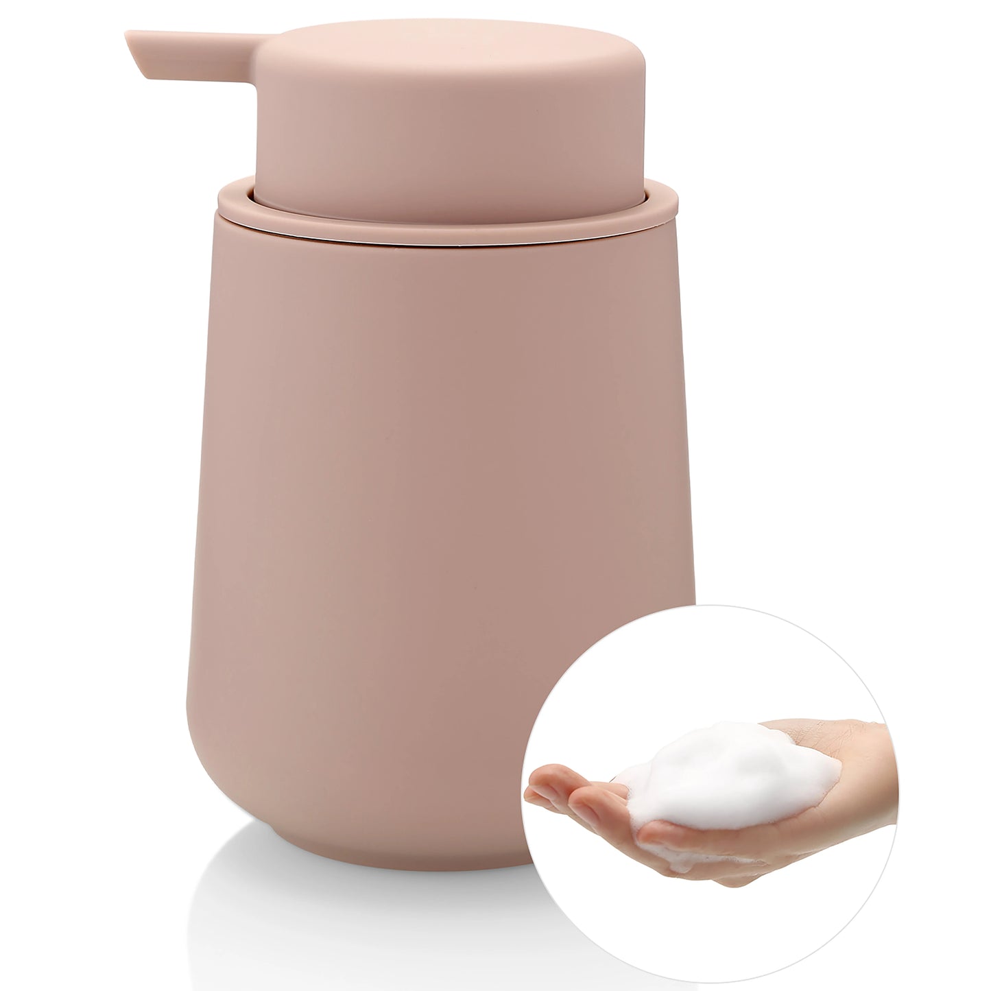 Matte Black Foaming Hand Soap Dispenser Plastic 11oz - Modern Minimalist Style for Bathroom & Kitchen Countertop Refillable