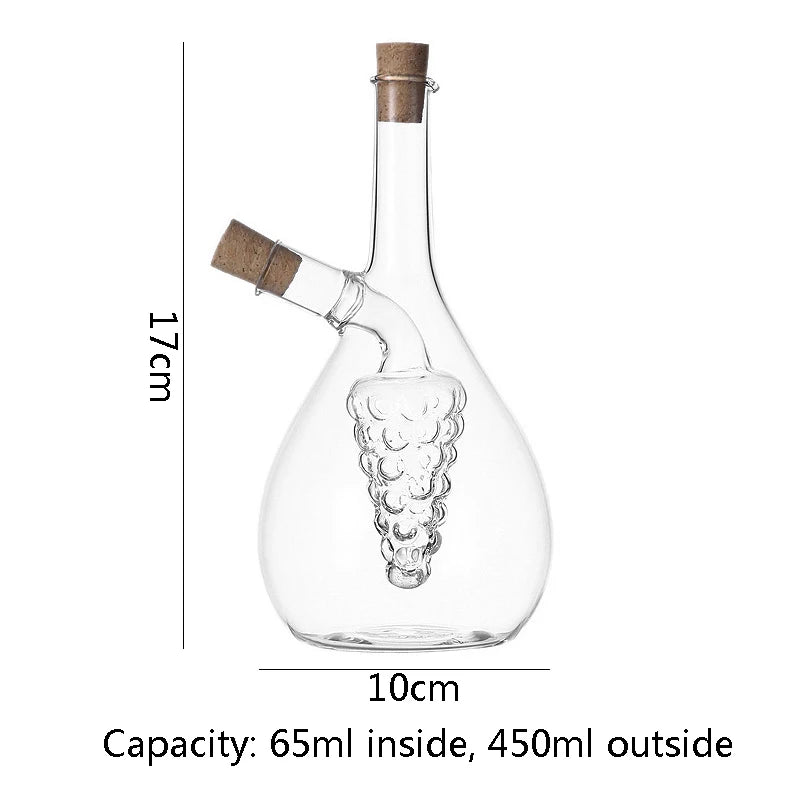 2-in-1 Double Layer Bottle Soy Sauce Vinegar Glass Bottle Oil Pot Heat Resistant Sealed Jar Condiment Storage Jar Kitchen Tools