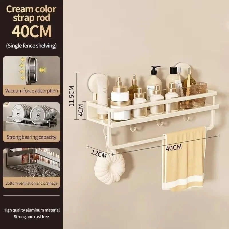 Suction cup storage rack, bathroom, non perforated artifact, toilet, washbasin, bathroom, wall mounted storage