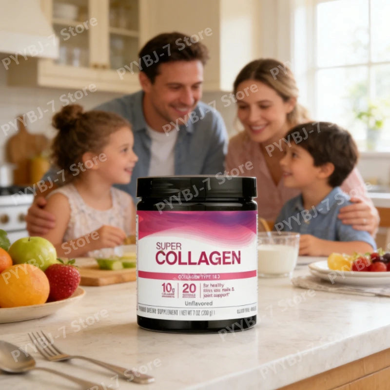 Super Collagen Powder A 6600mg Types 1 & 3 Unflavored 7 Ounces Bone Joint Skin Hair Nails Support Daily Nutritional Supplement