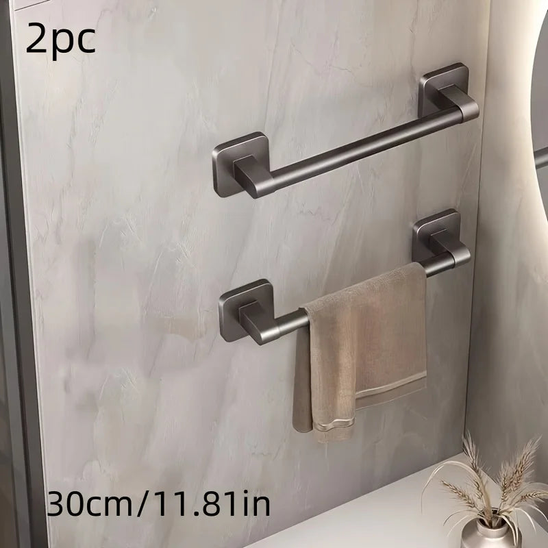 2pcs Bathroom Towel Rack Wall Mounted Towel Rack Saves Space Towel Rack Kitchen Storage Modern Decoration Without Drilling Holes