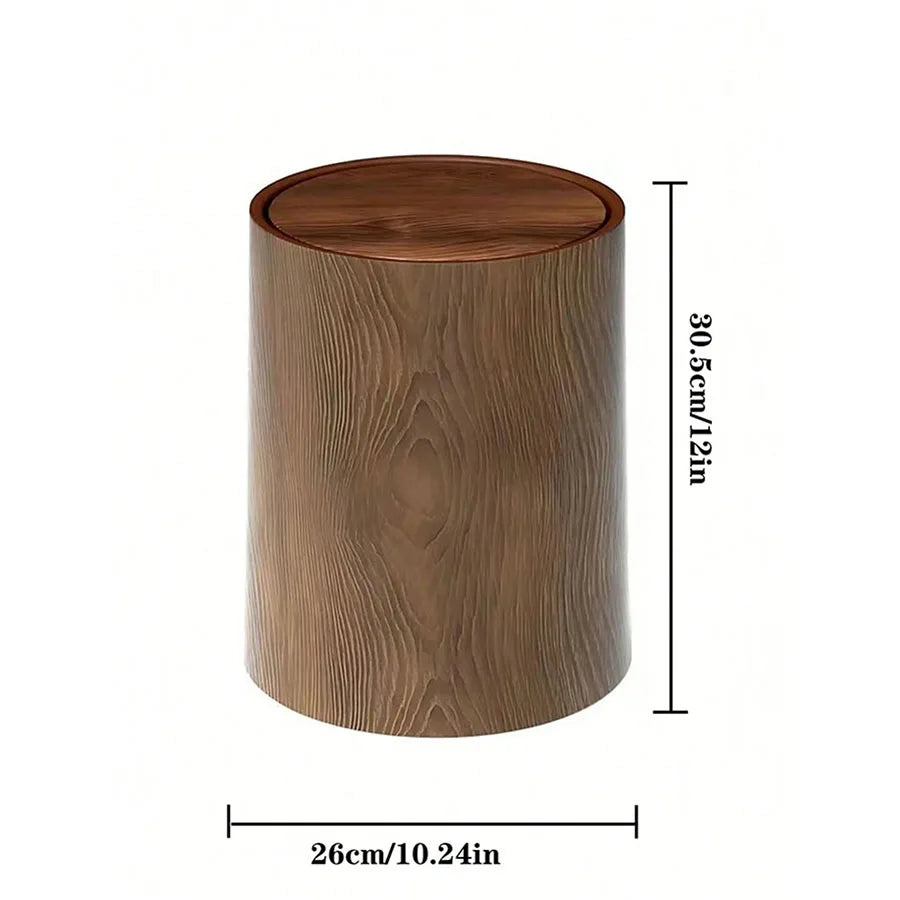 Retro Pp Plastics Wastebasket High-capacity Waterproof Trash Can Bathroom Recycle Bin Grain Kitchen Garbage Cube Home Decoration