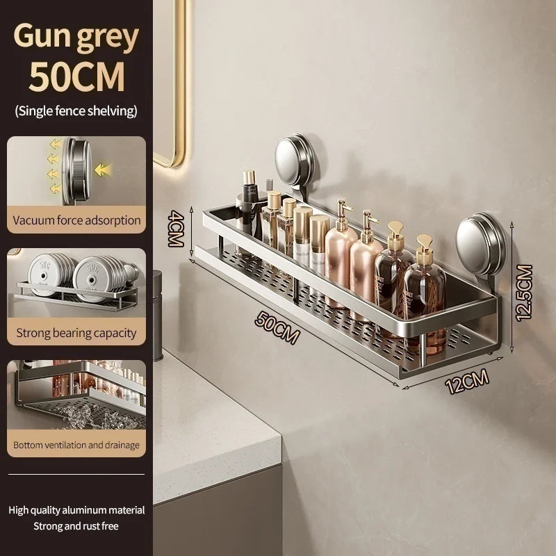 Suction cup storage rack, bathroom, non perforated artifact, toilet, washbasin, bathroom, wall mounted storage