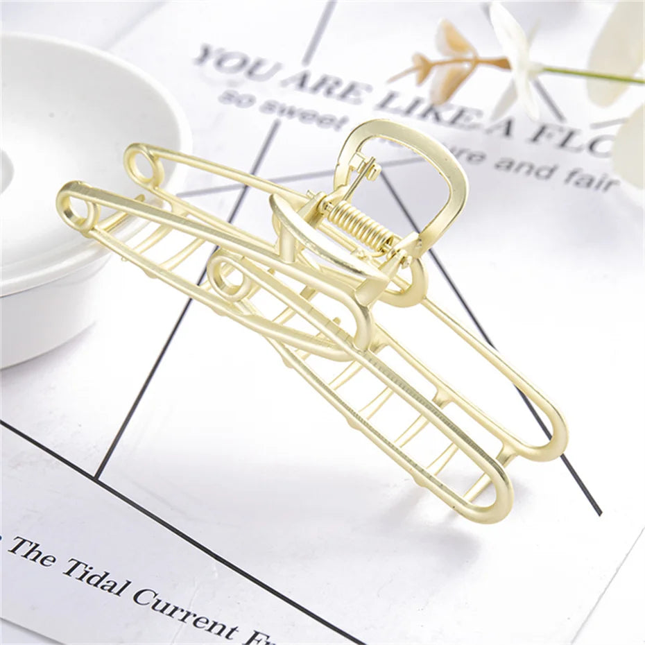 Fashion Irregular Metal Hair Claw Vintage Hair Clips Crab Hairpin Simple Geometric Barrettes Headband Hair Accessories Headwear