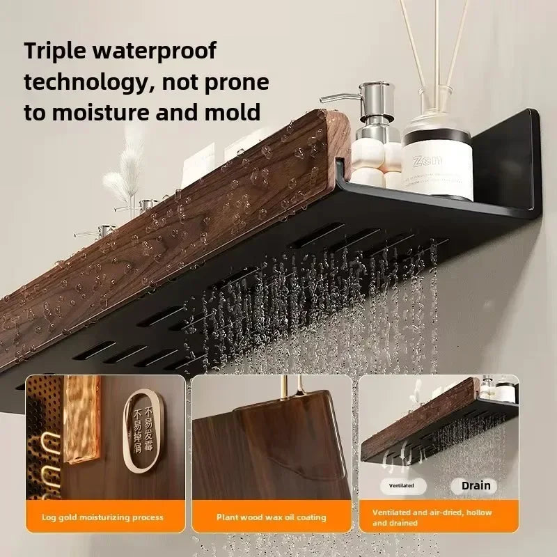 Bathroom Storage Wall Mount Shampoo Makeup Storage Holder Bathroom Accessories No Drilling Wall Shelf Shower Holder For WC