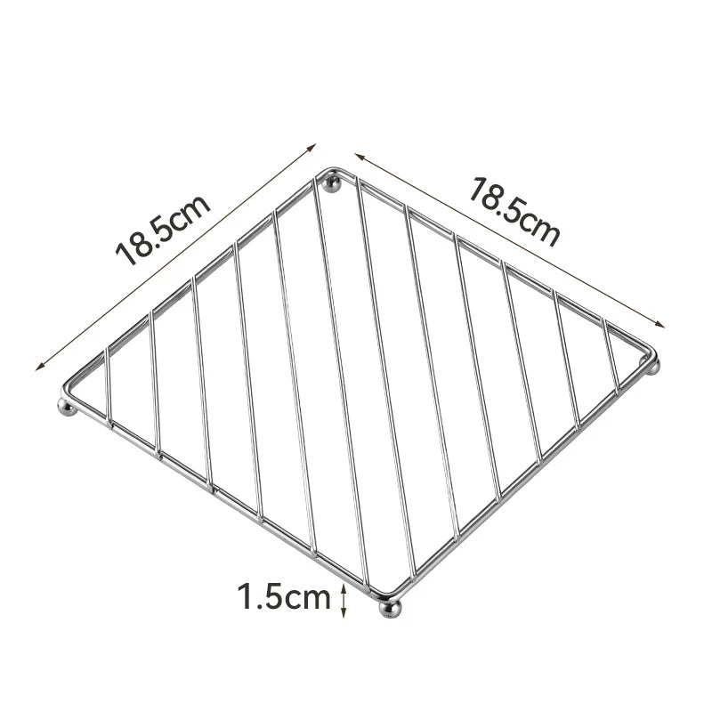 LMETJMA Stainless Steel Trivets Heat Resistant Insulated Hot Pads Table Dish Mat Tableware Placemat Dining Table Decor JT428
