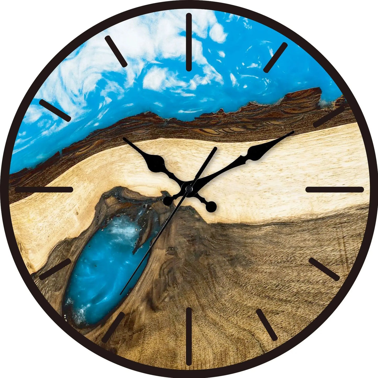New Transparent Acrylic Wood Grain Wall Clock High Quality Luxury Wall Decoration Clocks for Living Room Bedroom Office Home