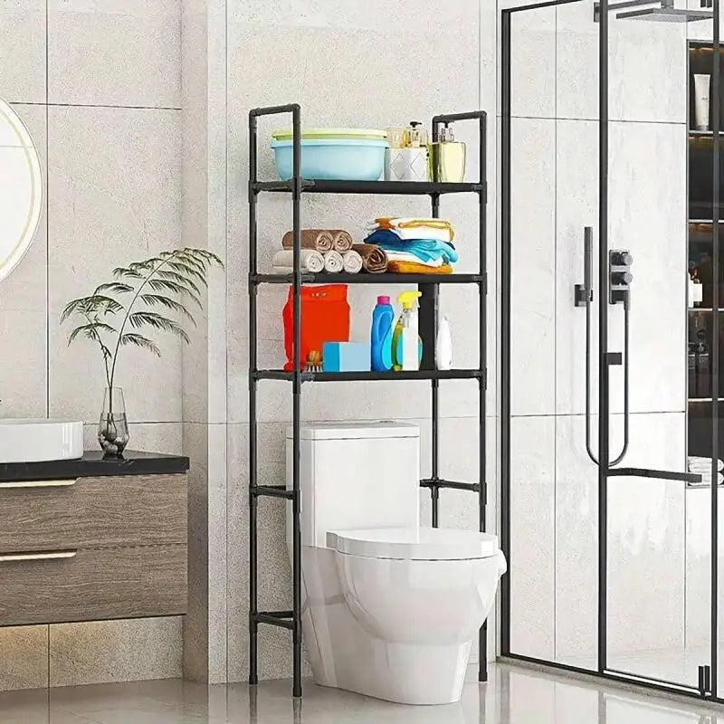 3 Layer Bathroom Washing Machine Storage Rack No Drill Multifunctional Movable Storage Organizer for Laundry Room
