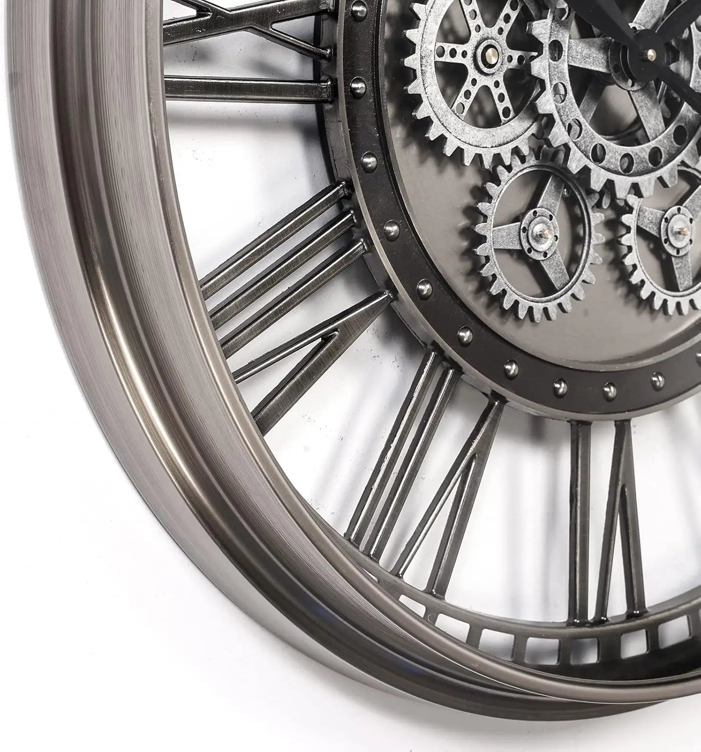 28 Inch Original Real Moving Gear Wall Clock Roman Numerals,Oversized Large Wall Clocks for Modern Farmhouse Living Room Home De
