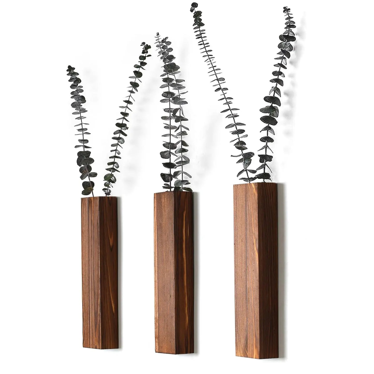 Wood Wall Planter Wall Decor for Artificial Flower Plants Wooden Plant Holders Wall Plant Pocket Vase Hanging for Living Room Be