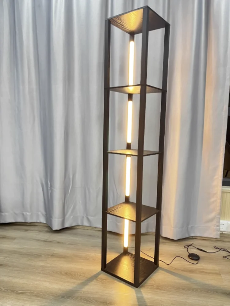 Living Room Floor Lamp Storage Rack Integrated Sofa Side Vertical Lamp Bedroom Bedside Table Lamp Decorative Lamp Display Rack