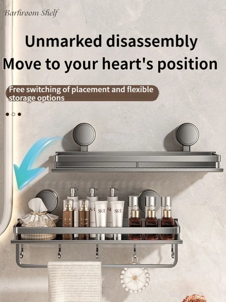 Suction cup storage rack, bathroom, non perforated artifact, toilet, washbasin, bathroom, wall mounted storage