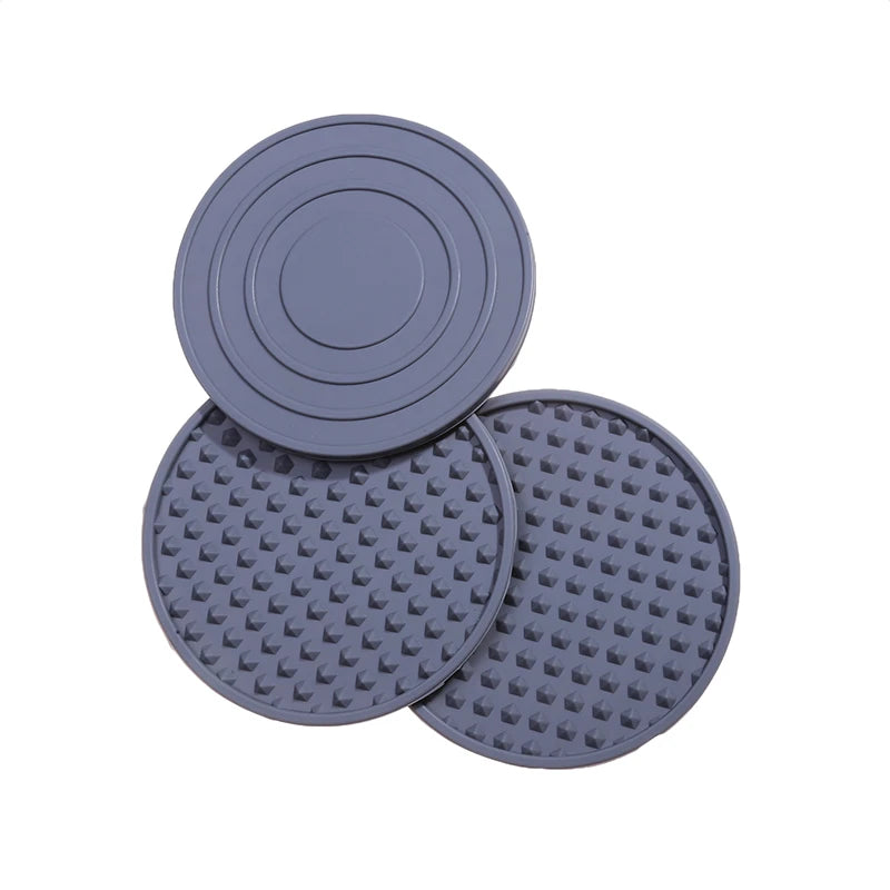 3/6Pcs Silicone Drink Coaster Heat Resistant Cup Dish Drying Mat Tabletop Protection Non-Slip Coasters for Drinks