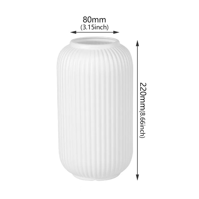 Nordic Plastic Small Vase for Tabletop Home Flower Living Room Decor Decoration Table Ornaments Circle Flower Arrangement Vase