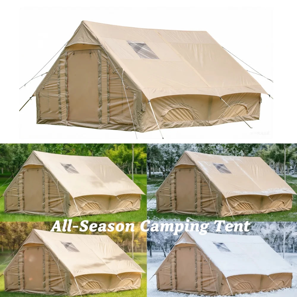 12㎡ Large Inflatable Camping Tent 4-8 people with Windows Portable Waterproof Sunscreencamping Tent Four Season Tents