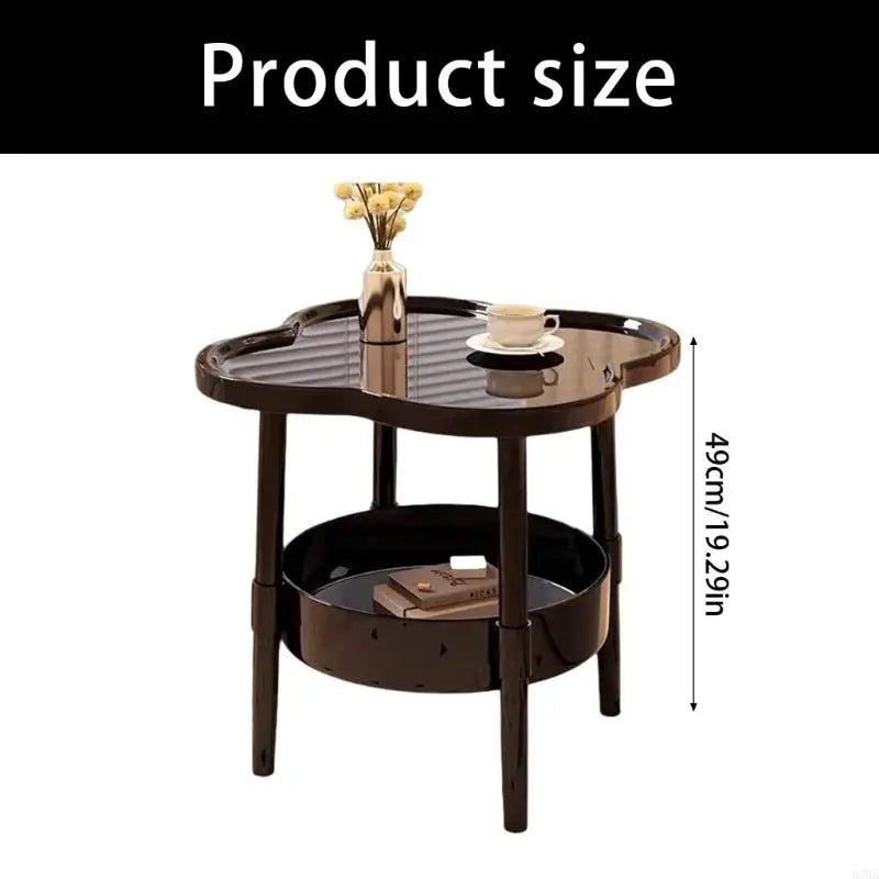 Lightweight Plastic Bedsides Shelf with Multi Tiers Storage Modern Cream Tone Easy to Move Nightstand for Small Spaces 87HA