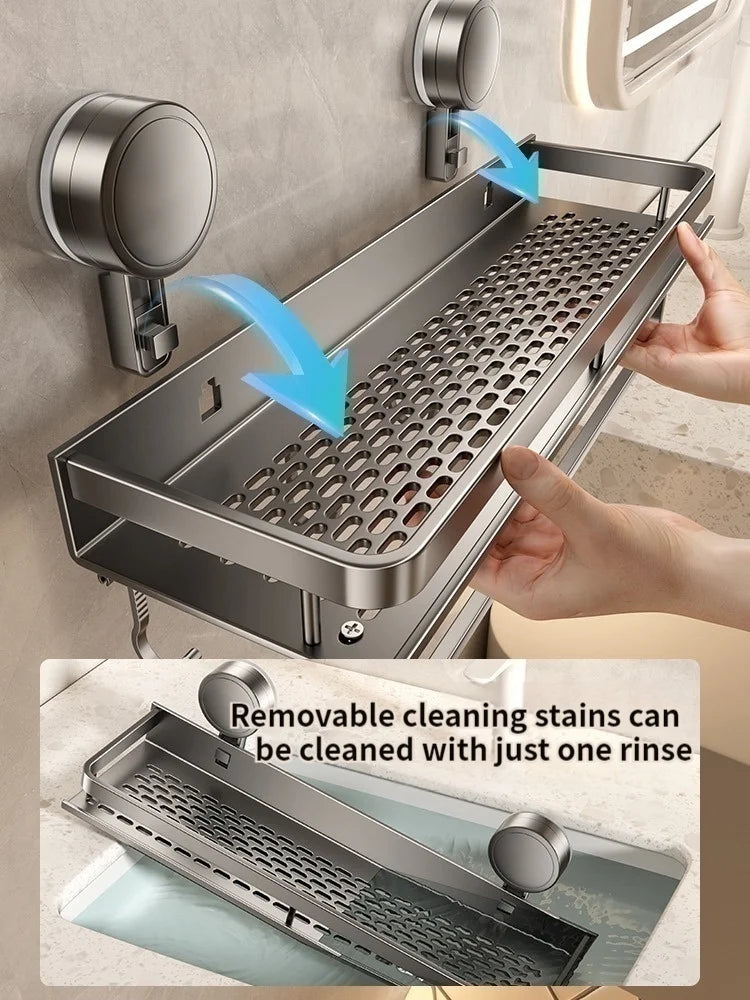 Suction cup storage rack, bathroom, non perforated artifact, toilet, washbasin, bathroom, wall mounted storage