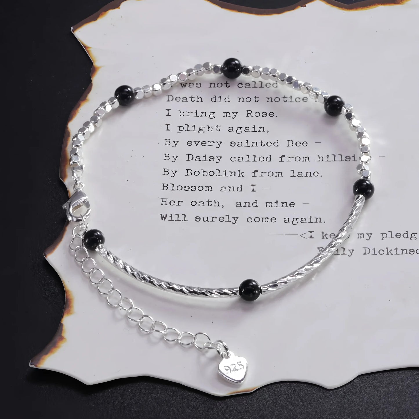 925 Sterling Silver Bracelet Geometric Cube Circle Punk Asymmetric Beaded For Woman Girl Fashion Jewelry Gift Dropship Wholesale
