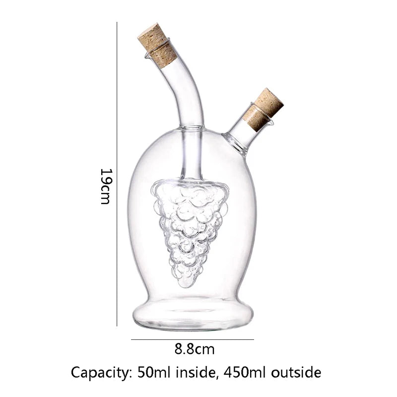 2-in-1 Double Layer Bottle Soy Sauce Vinegar Glass Bottle Oil Pot Heat Resistant Sealed Jar Condiment Storage Jar Kitchen Tools