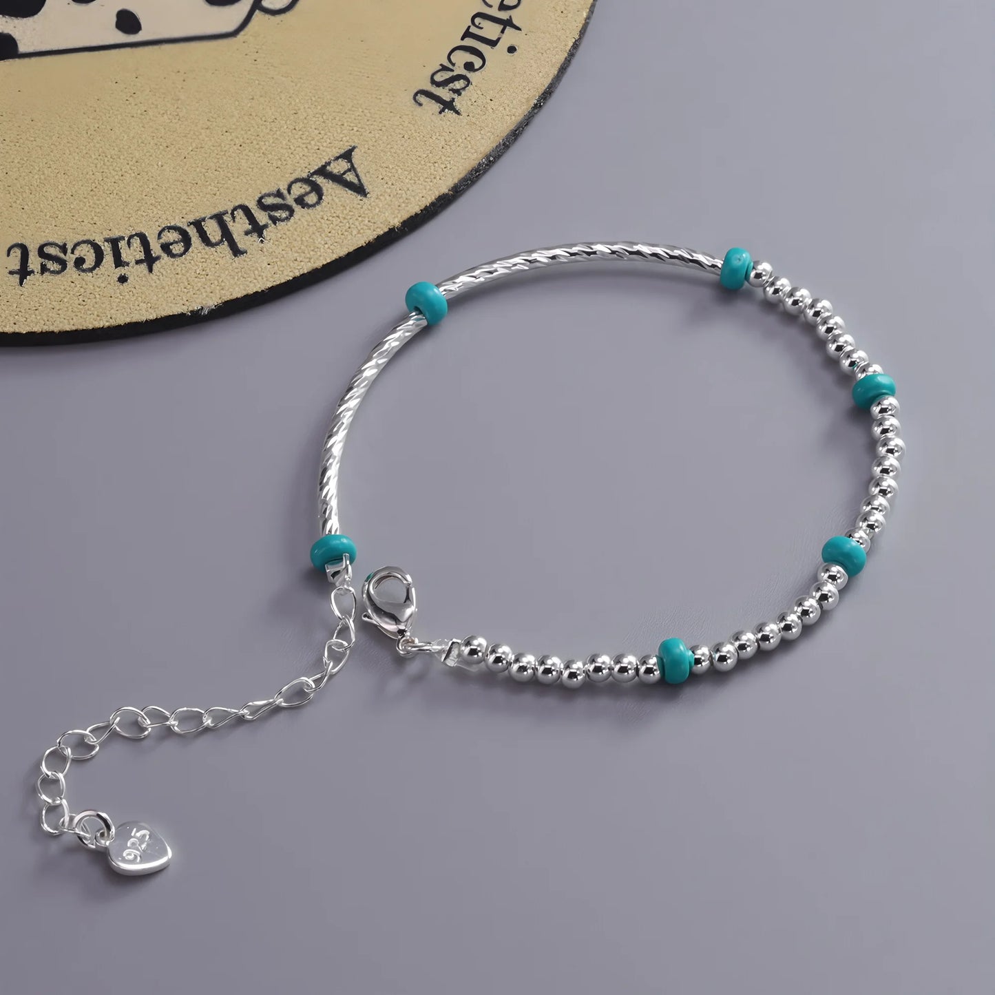 925 Sterling Silver Bracelet Geometric Cube Circle Punk Asymmetric Beaded For Woman Girl Fashion Jewelry Gift Dropship Wholesale