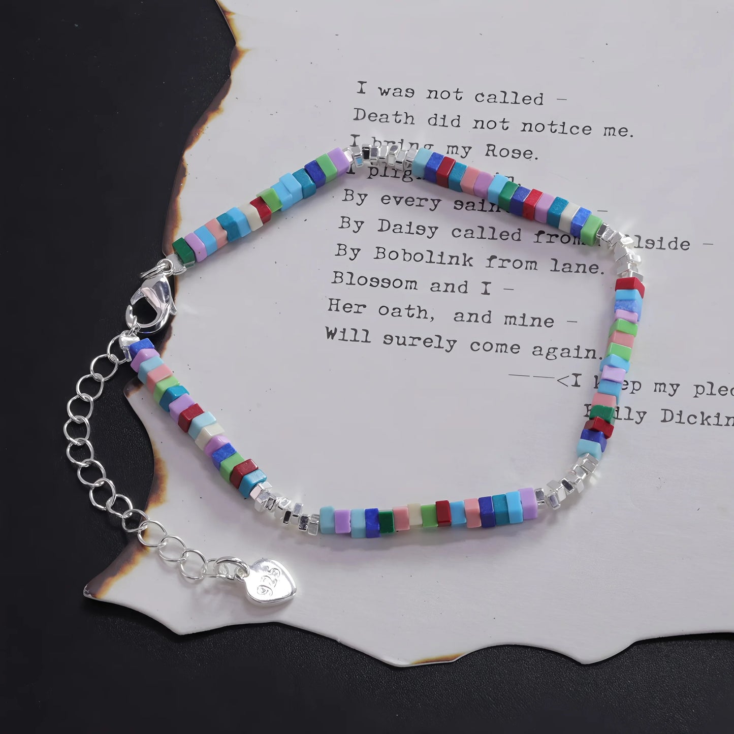 925 Sterling Silver Bracelet Geometric Cube Circle Punk Asymmetric Beaded For Woman Girl Fashion Jewelry Gift Dropship Wholesale
