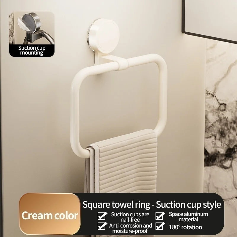 No Need To Drill Suction Cup bathroom towel ring Kitchen rag rack toilet wall hanging hand towel ring kitchen rag rack