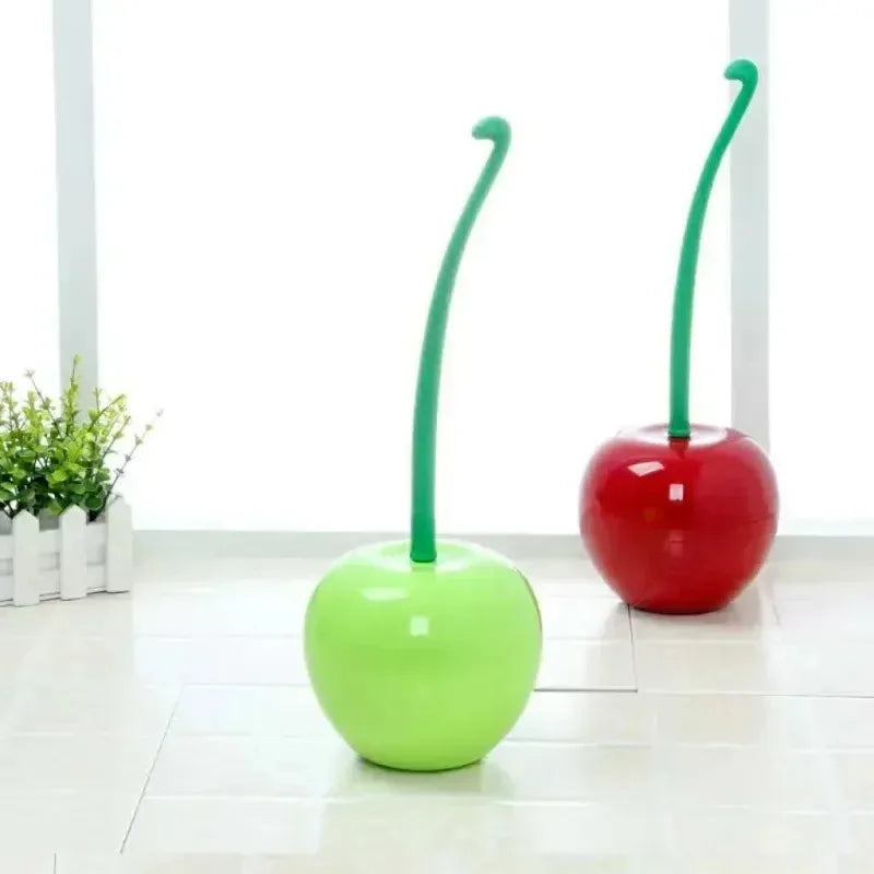 Two toilet brushes, toilet holders, bathroom accessories, creative and cute cherry shaped toilet brush holder set