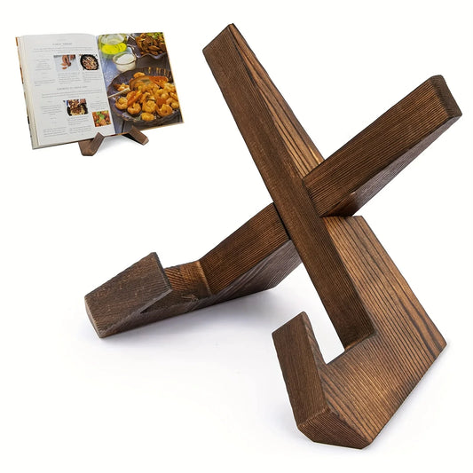 Cookbook Stand, Handmade Wooden Cookbook Holder, Recipe Book Holder for Display Stand, Farmhouse Cook Book Stand for Cooking