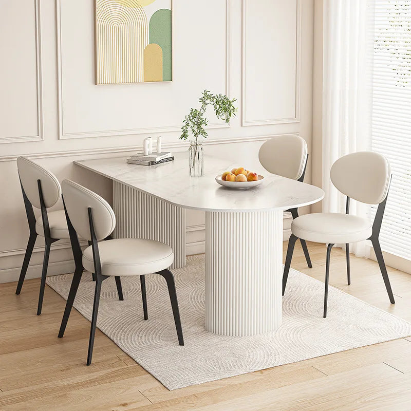 Oval Modern Dining Table Kitchen Unique Nordic Italian Salon Dining Table Luxury White Design Mesas De Jantar Home Furniture